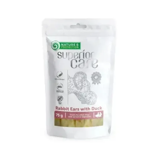 Ласощі для собак Nature's Protection Superior Care Snacks Rabbit Ears with Duck 75 г 1