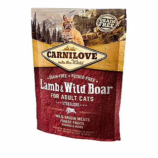 Сухий корм для стерилізованих котів Carnilove Cat Lamb & Wild Boar - Sterilised (ягня та кабан) 400 г