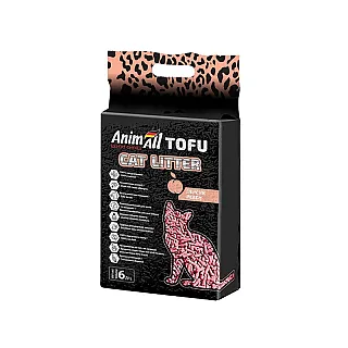 Гранульований наповнювач із сої AnimAll Tofu для котячого туалету персик 2,6 кг/6 літрів