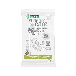 Беззернові ласощі Nature's Protection Superior Care White Dogs Hypoallergenic & Dental Care 150 г