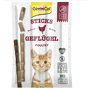 Ласощі для кішок GimCat Sticks з домашнім птахом 4 шт по 5 г