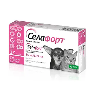 Selafort Селафорт Спот-он краплі для котів та собак до 2,5 кг