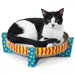 Іграшка-дряпалка для кішок Petstages Scratch Snuggle & Rest Tan кругла, 34×34×10 см
