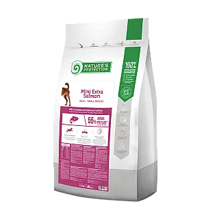 Сухий корм для дорослих собак малих порід з лососем Nature's Protection Mini Extra Salmon Adult Small Breeds 7.5 кг