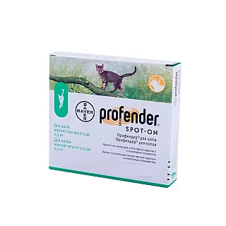 Profender (Профендер) краплі для котів вагою від 0,5 до 2,5 кг