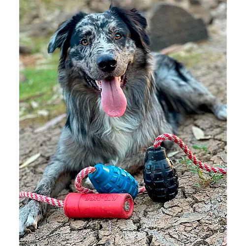 Міцна іграшка для ласощів з канатом USA-K9 - Grenade, black M 3