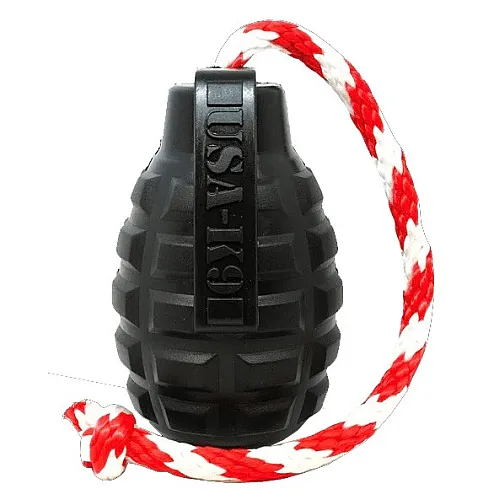 Міцна іграшка для ласощів з канатом USA-K9 - Grenade, black M 1