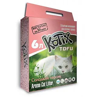 Гранульований грудкуючий наповнювач Kotix Tofu Honey Peach 6 л