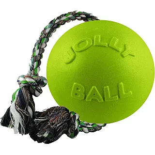 Іграшка Jolly Pets Romp-N-Roll м'яч з канатом, мала, для собак до 9 кг, 12 см Зелений