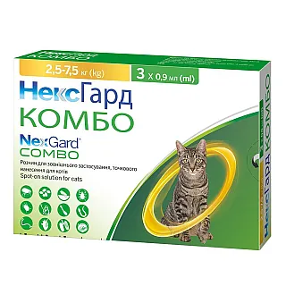 Краплі на холку Boehringer Ingelheim NexGard Combo Spot-ON від 2.5 до 7.5 кг ціна за упаковку