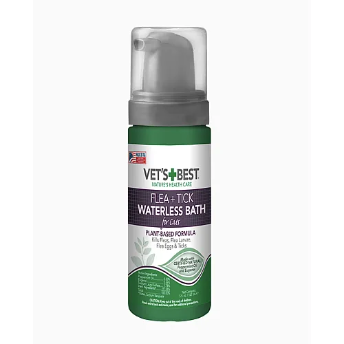 Миюча піна Vet's Best Flea & Tick Waterless Bath For Cats від бліх, кліщів і москітів для котів, 147 мл 1