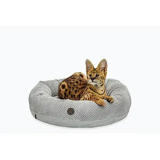 Овальний лежак для котів Harley&Cho Bagel Silver S (60х50cm)