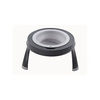 Миска Dexas Single Elevated Feeder на складній підставці,одинарна, для собак та кішок, світло-сіра, 360 мл