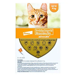 Протиразитарні краплі Elanco Адвокат для кішок від бліх, вошей, кліщів, гельмінтів до 4 кг №1