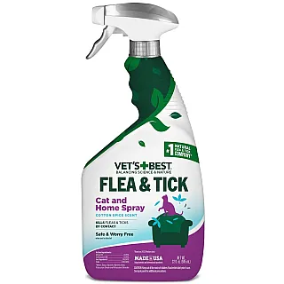Спрей VET`S BEST Flea&Tick Home Spray for CATS Cottonspice від бліх, кліщів і москітів для котів і житла, 945 мл