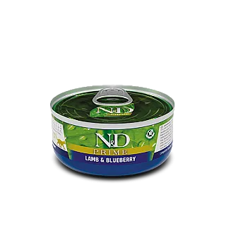 Farmina cat вологий корм N&D Grain Free PRIME LAMB ADULT з ягнятком, чорницею 70 г