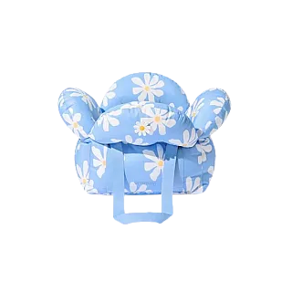 Автокрісло-переноска Vetreska Daisy з ременем безпеки блакитна у ромашку Д-41*Ш-41*В-33 см