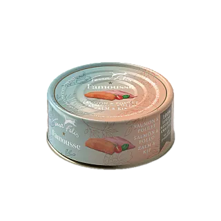 Вологий корм для котиків FAMOUSSE Terra Felis 80 г Лосось та курка