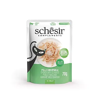 Консерви для кішок Schesir Chicken & Seabass з куркою та окунем в желе 70 г
