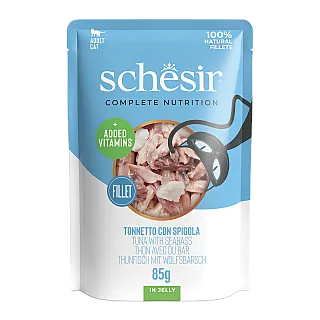Консерви для котів Schesir Tuna with Seabass з тунцем та морським окунем 85гр