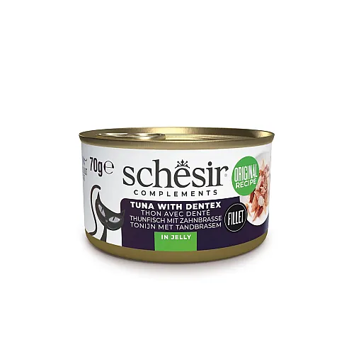 Консерви для кішок Schesir Cat Tuna with Dentex з тунцем та зубаном у желе 85г 1