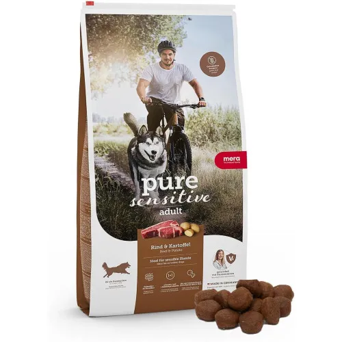 Сухий корм Mera Pure Sensitive Adult Rind&Kartoffel для дорослих собак, з яловичиною та картоплею, 4 кг 1
