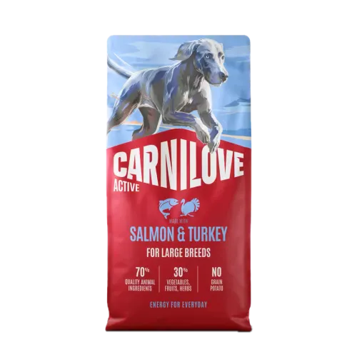 Корм сухий Carnilove Active Salmon & Turkey Large Breed для собак великих порід лосось та індичка 4 кг 1