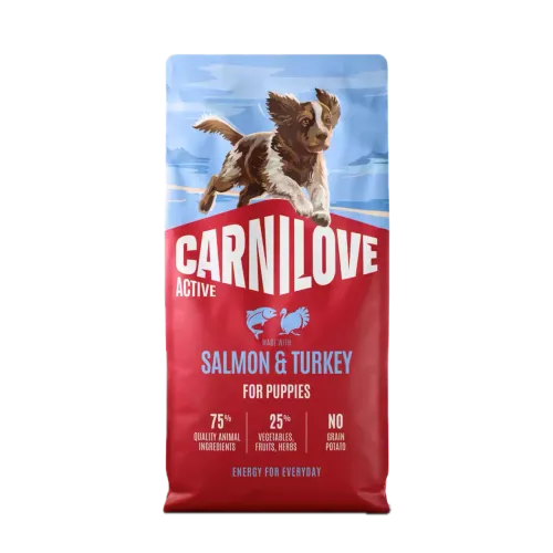 Корм сухий Carnilove Active Salmon & Turkey Puppy для цуценят лосось та індичка 1,5 кг 1