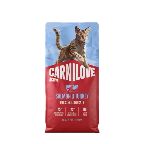 Корм сухий Carnilove Active Salmon&Turkey Sterilised для стерилізованих котів лосось і індичка 2 кг 1