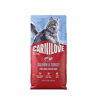Корм сухий Carnilove Active Salmon & Turkey Large Breed для котів великих порід лосось та індичка 400 г