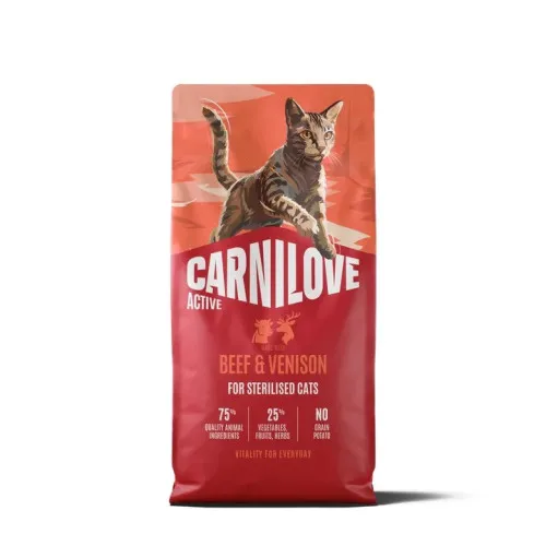 Сухий корм Carnilove Active Beef & Venison Sterilised для стерилізованих кішок із яловичиною й олениною, 2 кг 1
