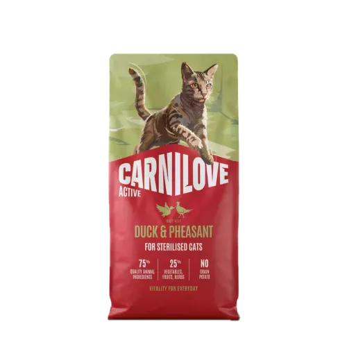 Корм сухий Carnilove Active Duck & Pheasant Sterilised для стерилізованих котів качка і фазан 400 г 1