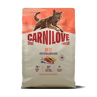 Корм сухий Carnilove True Fresh Beef Sterilised для стерилізованих котів яловичина 2 кг