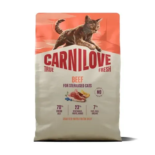 Корм сухий Carnilove True Fresh Beef Sterilised для стерилізованих котів яловичина 2 кг 1