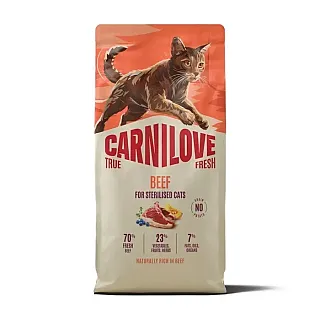 Корм сухий Carnilove True Fresh Beef Sterilised для стерилізованих котів яловичина 6 кг
