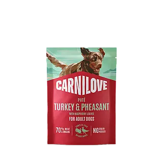 Корм вологий Carnilove Turkey & Pheasant with Raspberry Leaves для собак паштет індичка і фазан з листям малини 300 г