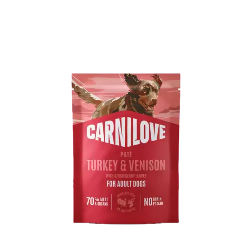 Корм вологий Carnilove Turkey & Venison with Stawberry Leaves для собак паштет індичка та оленина з листям полуниці 300 г 1