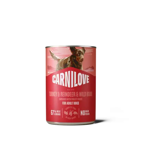 Корм вологий Carnilove Turkey & Reindeer & Wild boar для собак паштет Індичка, оленина й дикий кабан 400 г 1