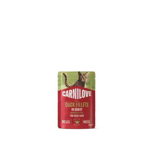 Корм вологий Carnilove Gravy Duck with Catnip для котів качка і котяча м'ята в соусі 85 г 1