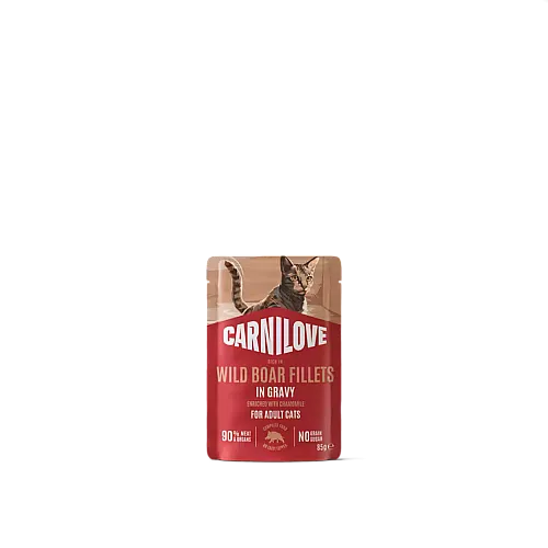 Корм вологий Carnilove Gravy Wild Boar with Chamomile для котів дикий кабан і ромашка в соусі 85 г 1