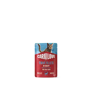 Корм вологий Carnilove Gravy Trout with Echinacea для котів форель та ехінацея в соусі 85 г