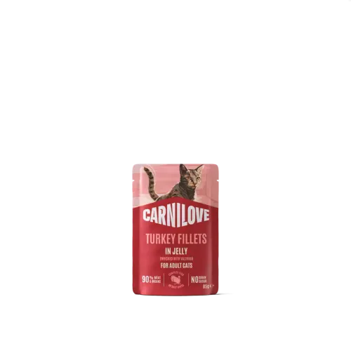 Корм вологий Carnilove Jelly Turkey with Valerian для котів індичка і валеріана в желе 85 г 1