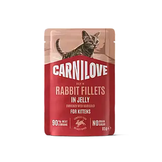 Корм вологий Carnilove Jelly Rabbit with Marigold для котів кролик і календула в желе 85 г