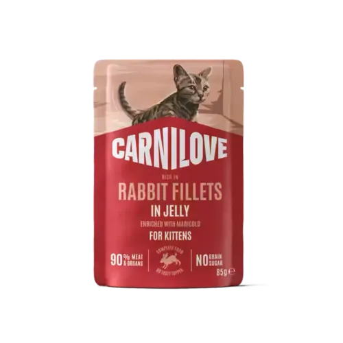 Корм вологий Carnilove Jelly Rabbit with Marigold для котів кролик і календула в желе 85 г 1
