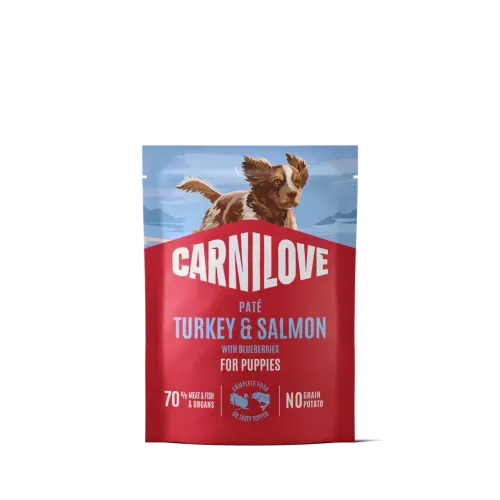 Корм вологий Carnilove Turkey & Salmon with Blueberries для цуценят паштет індичка і лосось з лохиною 300 г 1
