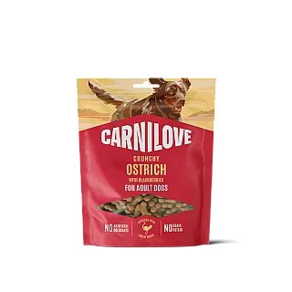 Ласощі Carnilove Crunchy Snack Ostrich with Blackberries для собак хрусткі страус і ожина 200 г