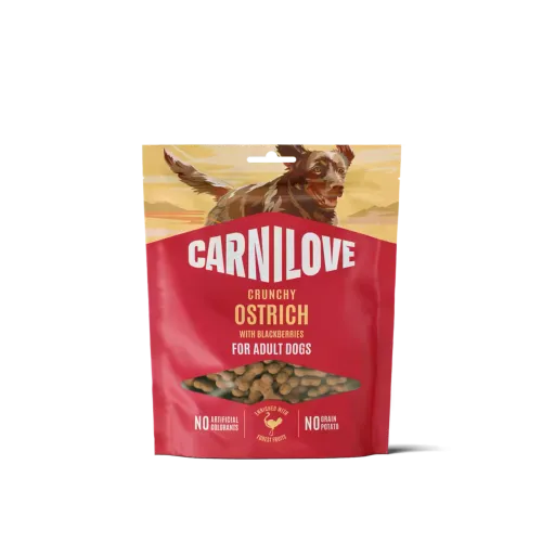 Ласощі Carnilove Crunchy Snack Ostrich with Blackberries для собак хрусткі страус і ожина 200 г 1