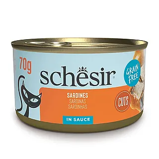 Schesir Grill Sardines ШЕЗІР САРДИНА в соусі натуральні консерви беззерновий корм для котів, банка 70г