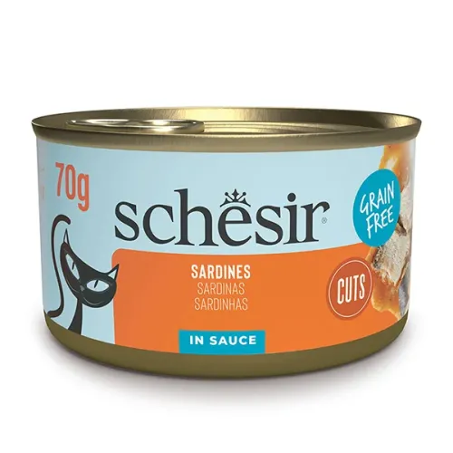 Schesir Grill Sardines ШЕЗІР САРДИНА в соусі натуральні консерви беззерновий корм для котів, банка 70г 1