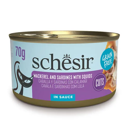 Schesir Grill Mackerel and Sardines with Squids ШЕЗІР МАКРЕЛЬ З САРДИНОЮ в соусі 70г 1